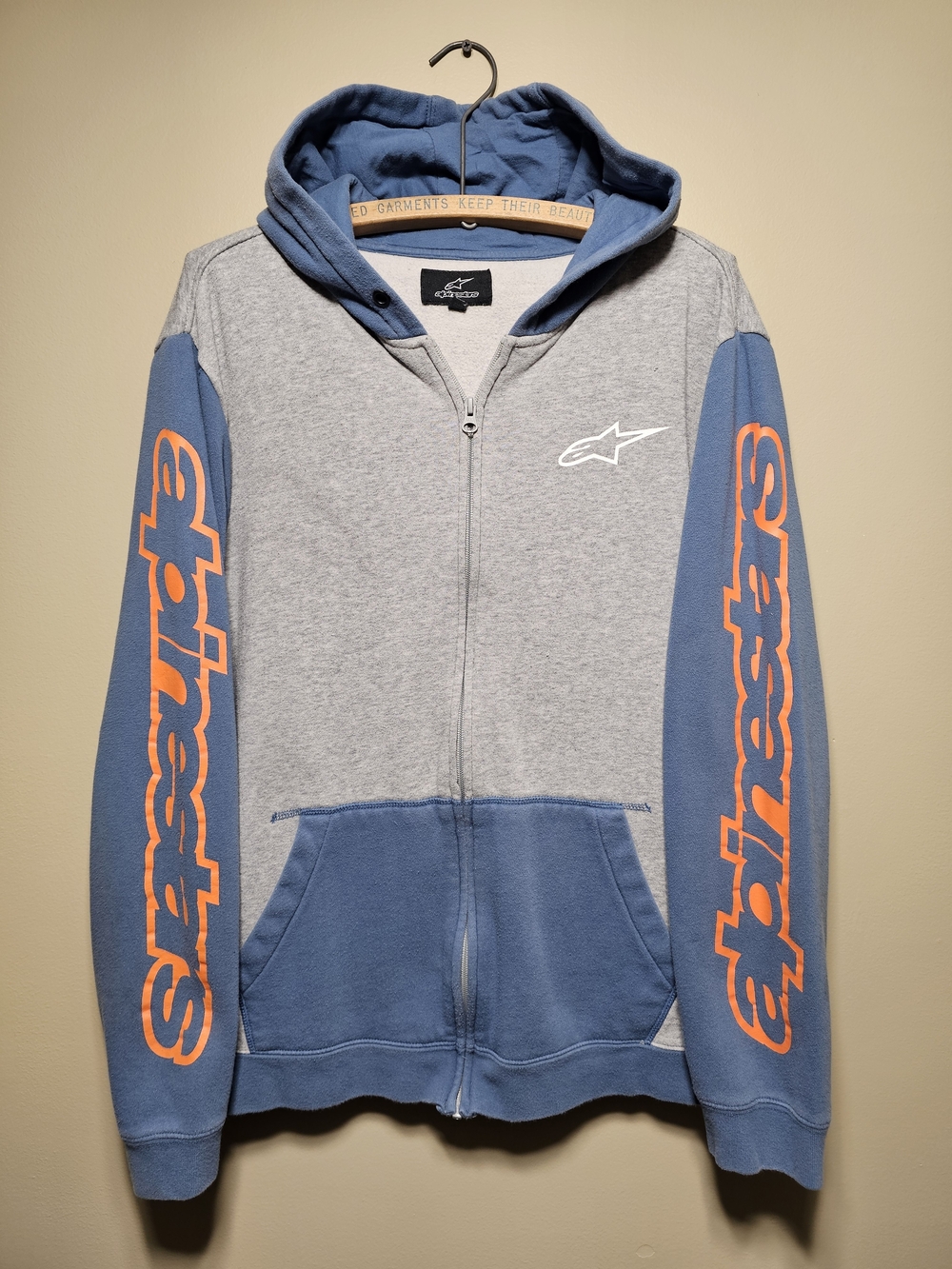Alpinestars Zip Up Spellout Hoodie Size Large